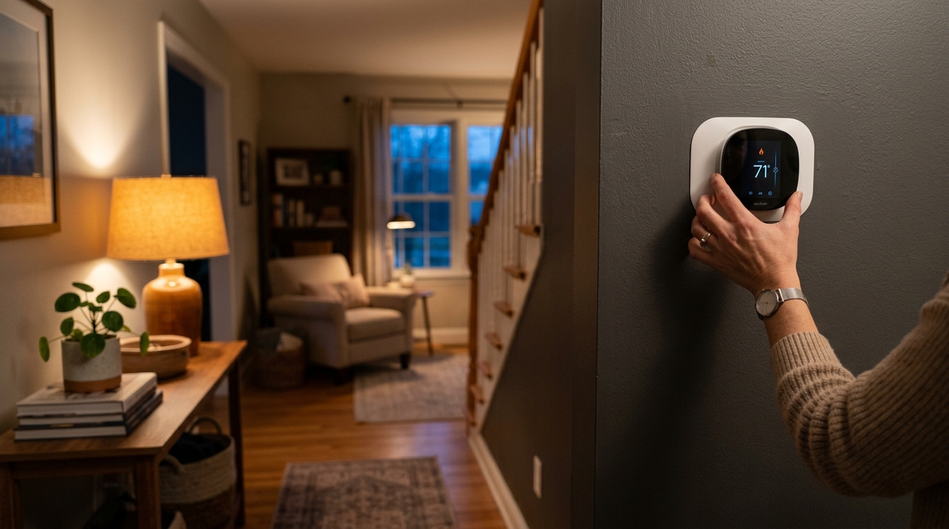 Thermostat display illustrating how to reduce your electric bill significantly